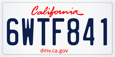 CA license plate 6WTF841