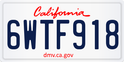 CA license plate 6WTF918