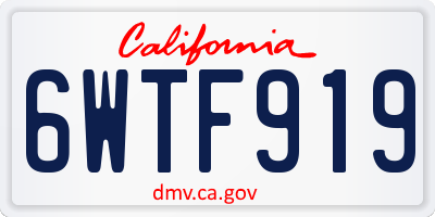 CA license plate 6WTF919