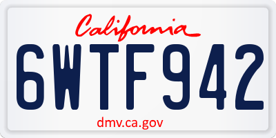 CA license plate 6WTF942