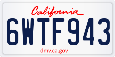 CA license plate 6WTF943