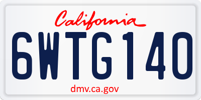 CA license plate 6WTG140