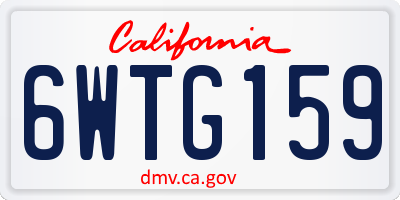 CA license plate 6WTG159