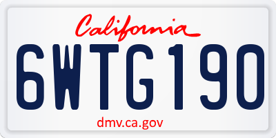 CA license plate 6WTG190