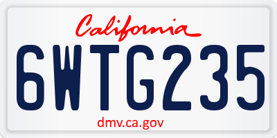 CA license plate 6WTG235