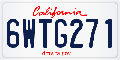 CA license plate 6WTG271