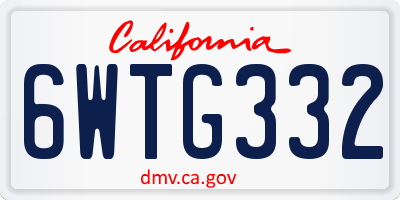 CA license plate 6WTG332