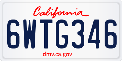 CA license plate 6WTG346