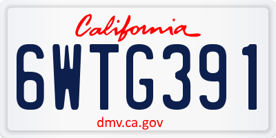 CA license plate 6WTG391