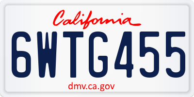 CA license plate 6WTG455