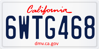 CA license plate 6WTG468