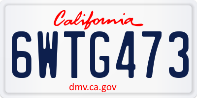 CA license plate 6WTG473