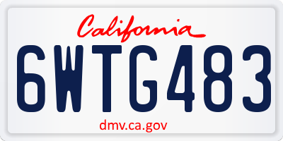 CA license plate 6WTG483