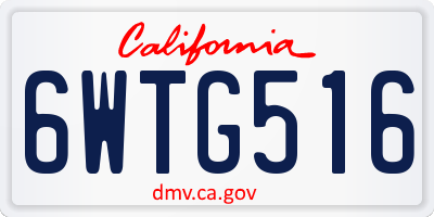 CA license plate 6WTG516
