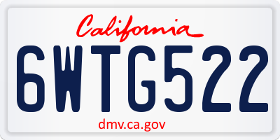 CA license plate 6WTG522