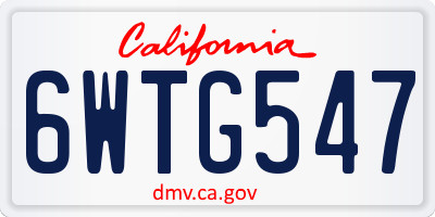 CA license plate 6WTG547