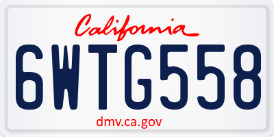 CA license plate 6WTG558