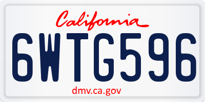 CA license plate 6WTG596