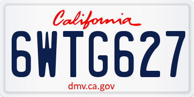 CA license plate 6WTG627
