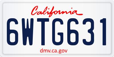 CA license plate 6WTG631