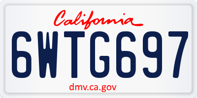 CA license plate 6WTG697