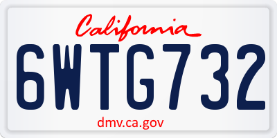 CA license plate 6WTG732