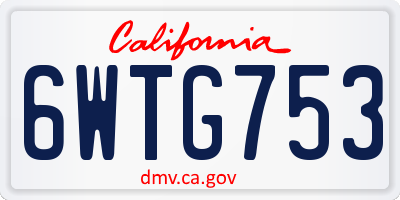 CA license plate 6WTG753