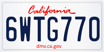 CA license plate 6WTG770