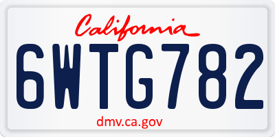 CA license plate 6WTG782