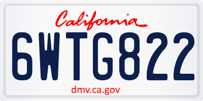 CA license plate 6WTG822