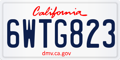 CA license plate 6WTG823
