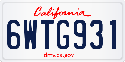 CA license plate 6WTG931