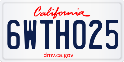 CA license plate 6WTH025