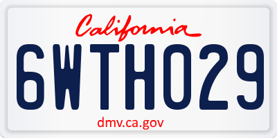 CA license plate 6WTH029