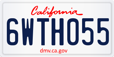 CA license plate 6WTH055