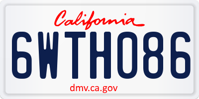 CA license plate 6WTH086