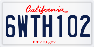 CA license plate 6WTH102