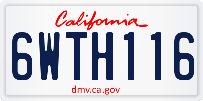 CA license plate 6WTH116