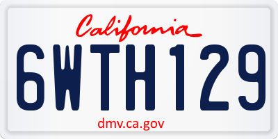 CA license plate 6WTH129