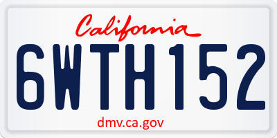 CA license plate 6WTH152