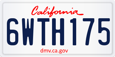 CA license plate 6WTH175