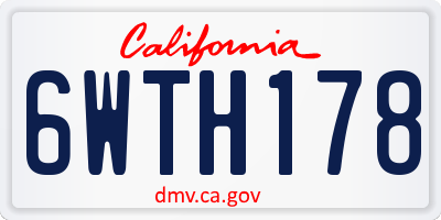CA license plate 6WTH178