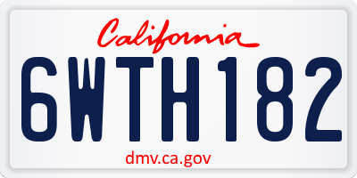 CA license plate 6WTH182
