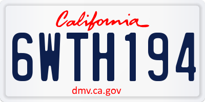 CA license plate 6WTH194