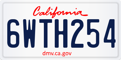 CA license plate 6WTH254