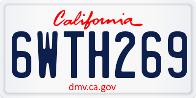 CA license plate 6WTH269