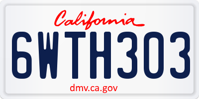 CA license plate 6WTH303