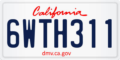 CA license plate 6WTH311