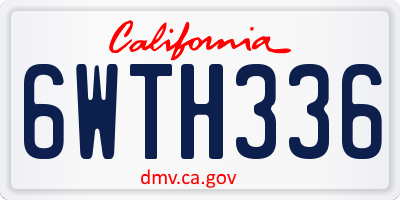CA license plate 6WTH336