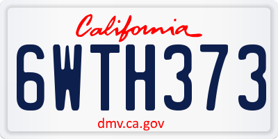CA license plate 6WTH373